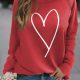 Fiery Red Simple Heart Graphic Valentine's Sweatshirt