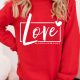 Fiery Red Valentine's Day Love Graphic Sweatshirt