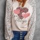 Khaki Love Always Heart Leopard Color Block Top